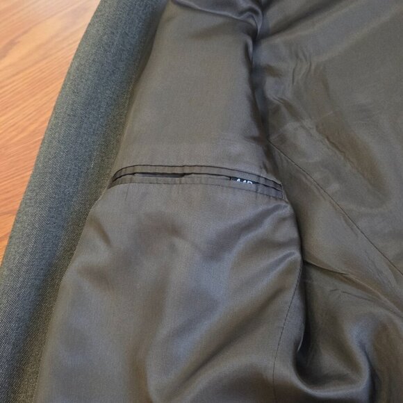 Vintage Claiborne Men's Blazer Sport Coat 44R Dusty Brown 3 Button 1990s Suit - Picture 9 of 13